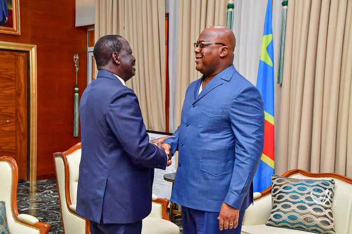 RDC : Le Président Félix Tshisekedi accueille Raila Odinga à la cité de l’Union Africaine